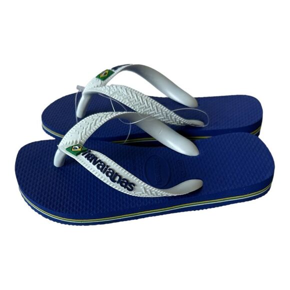 Havianas Unisex Brazil Logo Marine Blue Flip Flop Sandal - Picture 2 of 6